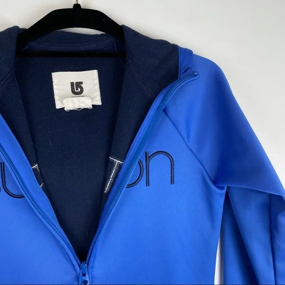 Burton Dry Ride Blue Logo Zip Jacket Hoodie - Picture 3 of 11